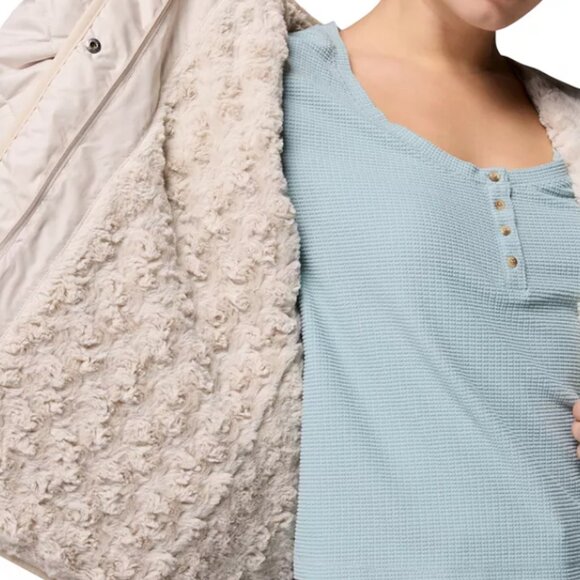 Columbia Women Beige Quilted Copper Crest Collarless Casual Jacket Lg WK 920 - Picture 2 of 7